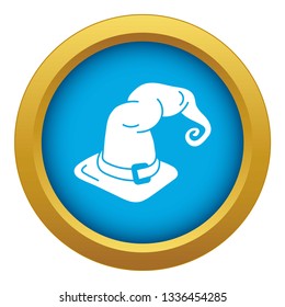 Witch hat icon blue vector isolated on white background for any design