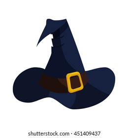 Witch hat icon in cartoon style on a white background