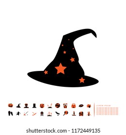 witch hat icon flat design