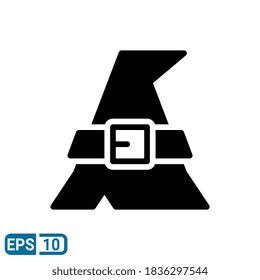 witch hat icon in glyph style isolated on white background. EPS 10