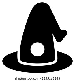 witch hat icon with glyph style and 64 px base. Suitable for website design, logo, app, ui and etc.