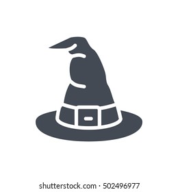 Witch Hat Icon Halloween Solid silhouette