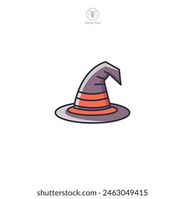 Witch Hat Icon Halloween theme symbol vector illustration isolated on white background