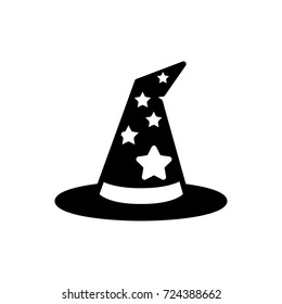 Witch hat icon, iconic symbol on white background. For Halloween concept- Vector Iconic Design.