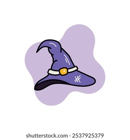 Witch Hat icon islote white background vector stock illustration