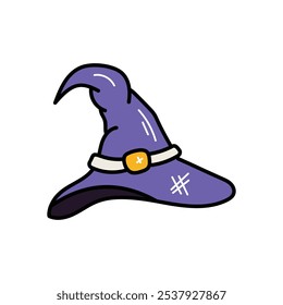 Icono de sombrero de bruja islote Vector de fondo blanco Ilustración de stock