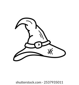 Hexenhut-Symbol einzeln auf weißem Hintergrund, Vektorgrafik