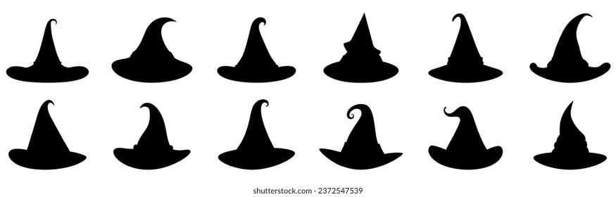 Witch hat icon isolated. Cartoon Halloween witch hat in flat style. Witch hat sign. Vector illustration