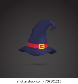 Witch hat icon isolated on neutral background. Halloween art. Vector illustration.