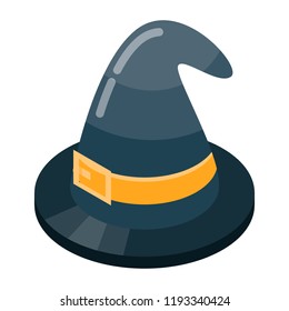 Witch hat icon. Isometric of witch hat vector icon for web design isolated on white background