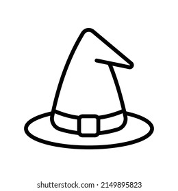 Witch Hat Icon. Line Art Style Design Isolated On White Background