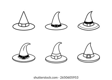 witch hat icon line art vector illustration