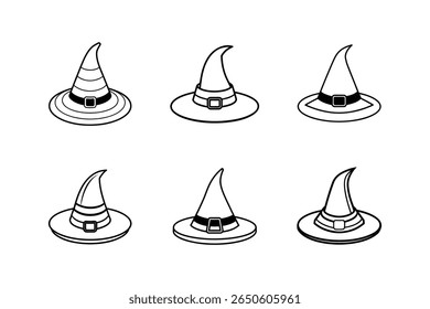 witch hat icon line art vector illustration