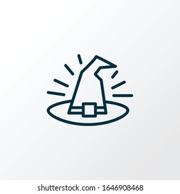 Witch hat icon line symbol. Premium quality isolated magician cap element in trendy style.