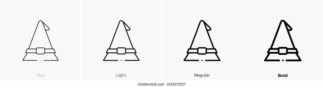 witch hat icon. Linear style sign isolated on white background. Vector illustration.