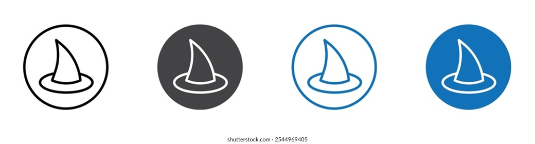 Witch hat icon Logo sign in thin line outline