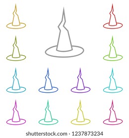 Witch Hat icon in multi color. Simple glyph vector of halloween set for UI and UX, website or mobile application