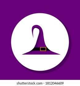 witch hat icon on white background. witch hat ghost illustration. flat design. colorful cartoon illustration. colorful icons