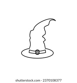 witch hat icon on white background, vector illustration
