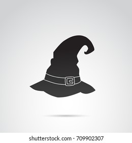 Witch hat icon on white background. Vector art.
