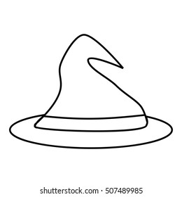 Witch hat icon. Outline illustration of witch hat vector icon for web