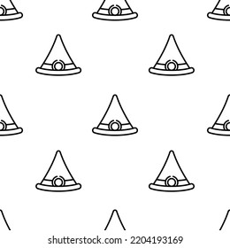 witch hat icon pattern. Seamless witch hat pattern on white background.