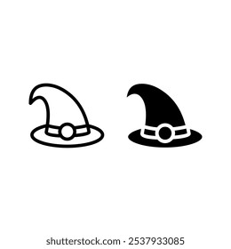 Witch hat icon set. sign for mobile concept and web design color editable