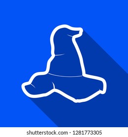 Witch hat icon with shadow , sign design