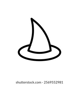 Witch hat icon Thin vector set