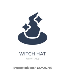 Witch hat icon. Trendy flat vector Witch hat icon on white background from Fairy Tale collection, vector illustration can be use for web and mobile, eps10
