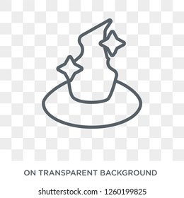 Witch hat icon. Trendy flat vector Witch hat icon on transparent background from Fairy Tale collection. High quality filled Witch hat symbol use for web and mobile