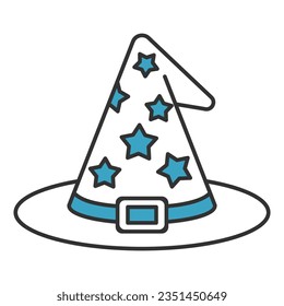 Witch hat icon vector on trendy style for design and print