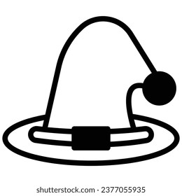 Witch Hat icon with white background vector stock illustration