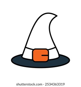 witch hat icon with white background vector stock illustration