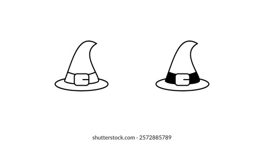 witch hat icon with white background vector stock illustration