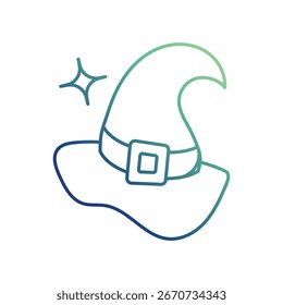 Witch hat icon with white background vector stock illustration
