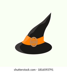 Witch Hat icon.flat vector graphic in green background