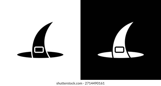 Iconos de sombrero de bruja diseño de silueta de Vector. Ilustración de Diseño gráfico plano de Vector.