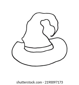 Ilustración de sombrero de bruja en estilo doodle