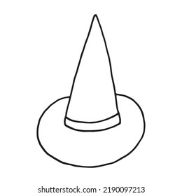 Witch hat illustration in doodle style