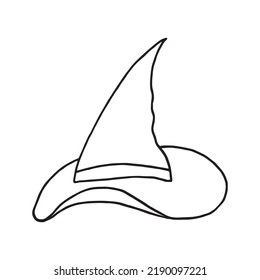 Witch hat illustration in doodle style
