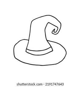 Hexenhutgrafik im Doodle-Stil