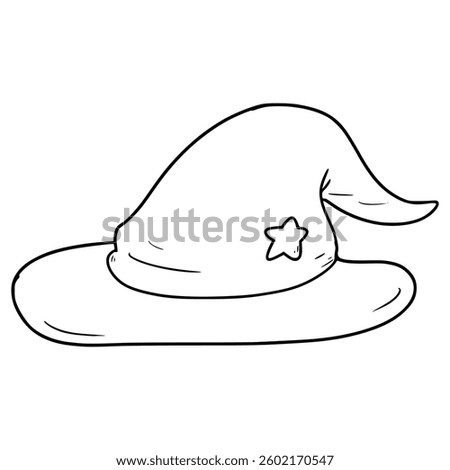 witch hat illustration hand drawn outline vector