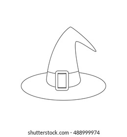 Witch hat illustration on the white background. Vector illustration