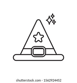 witch hat imagination mystery magic line style icon illustration