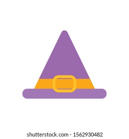 witch hat imagination mystery magic flat icon vector illustration