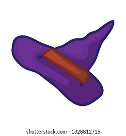 Witch hat isolated illustration on white background