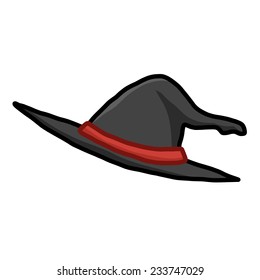 Witch hat isolated illustration on white background