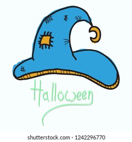 Witch hat isolated on background halloween