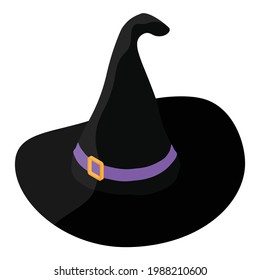 Witch hat isolated on white background, vector